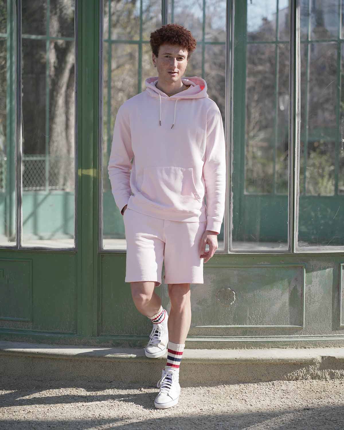 Short long rose en coton