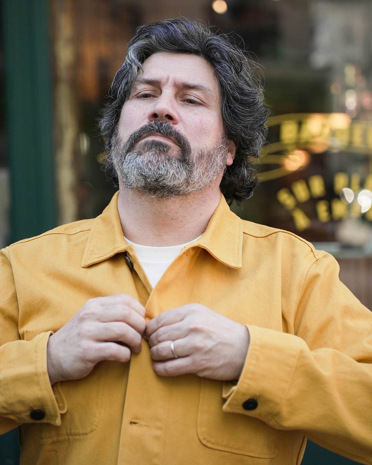 VESTE DE TRAVAIL EN TWILL | JAUNE MIEL -