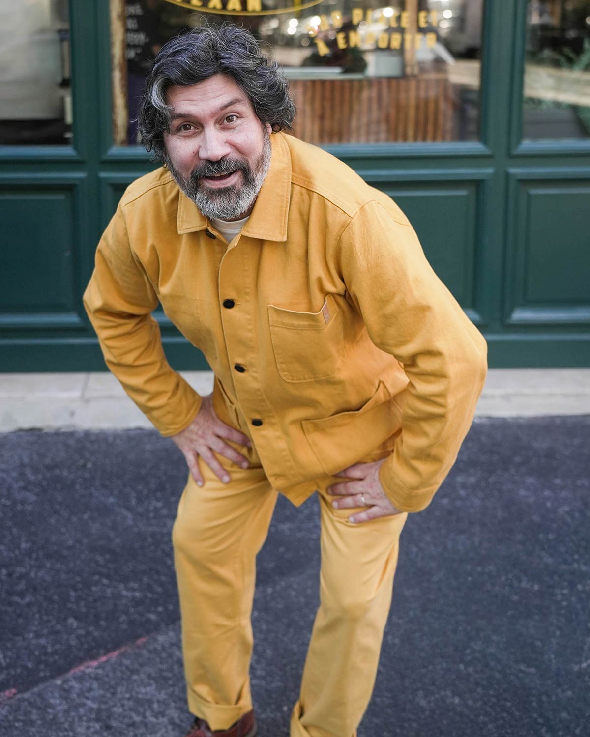 VESTE DE TRAVAIL EN TWILL | JAUNE MIEL -