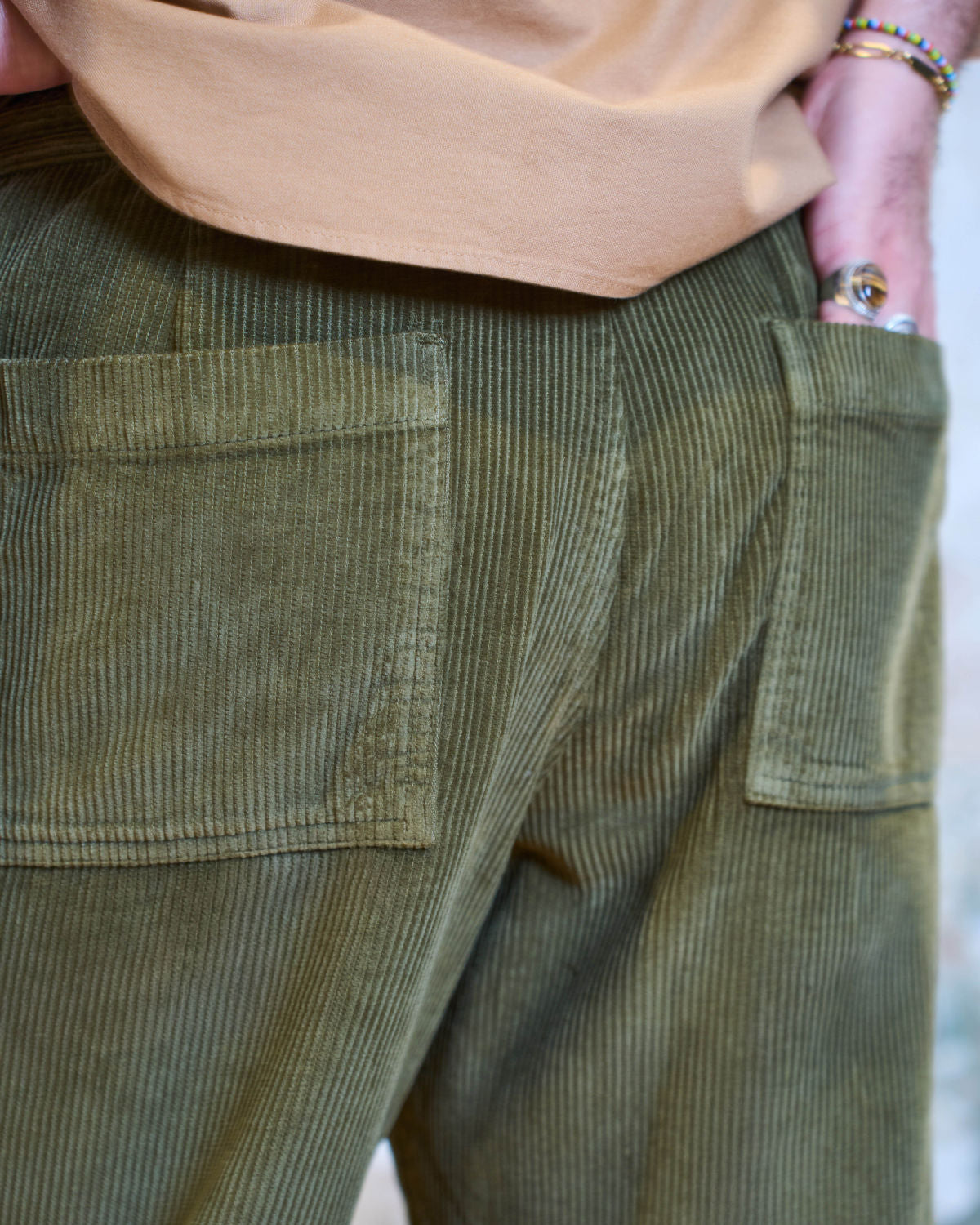 PANTALON VELOURS VERT OLIVE | CHILLER