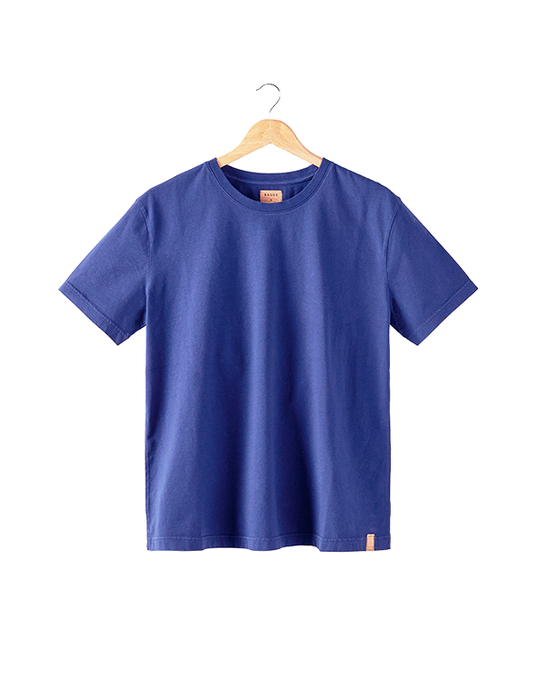 T-SHIRT UNI BLEU INDIGO | BRUCE -