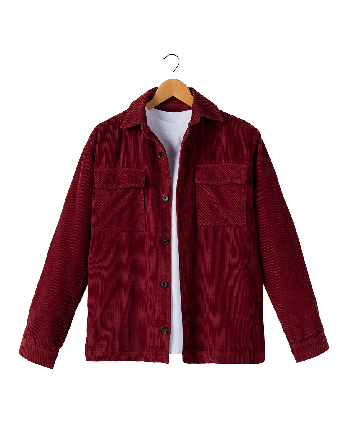 CHEMISE VELOURS BORDEAUX | EDWIN