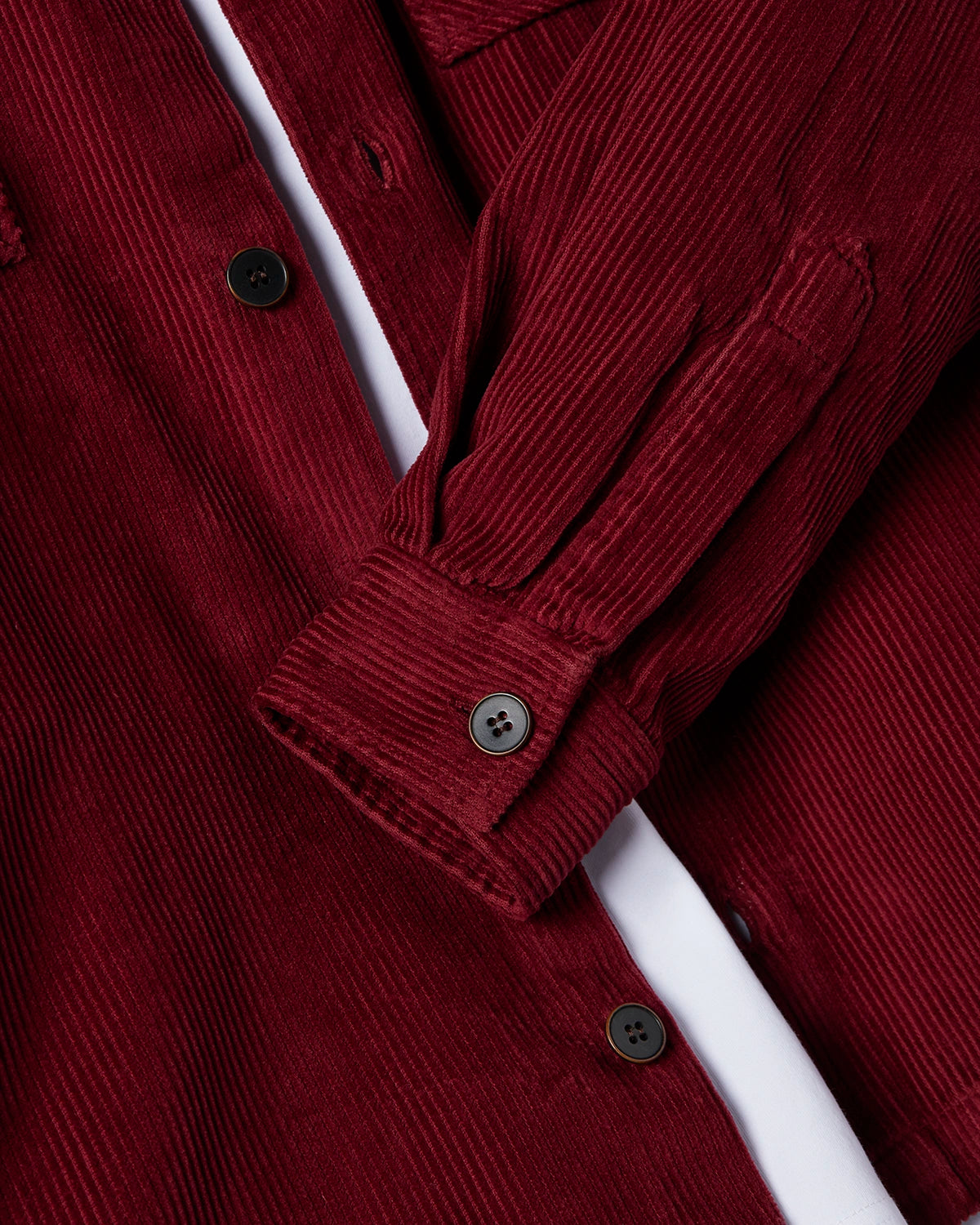 CHEMISE VELOURS BORDEAUX | EDWIN
