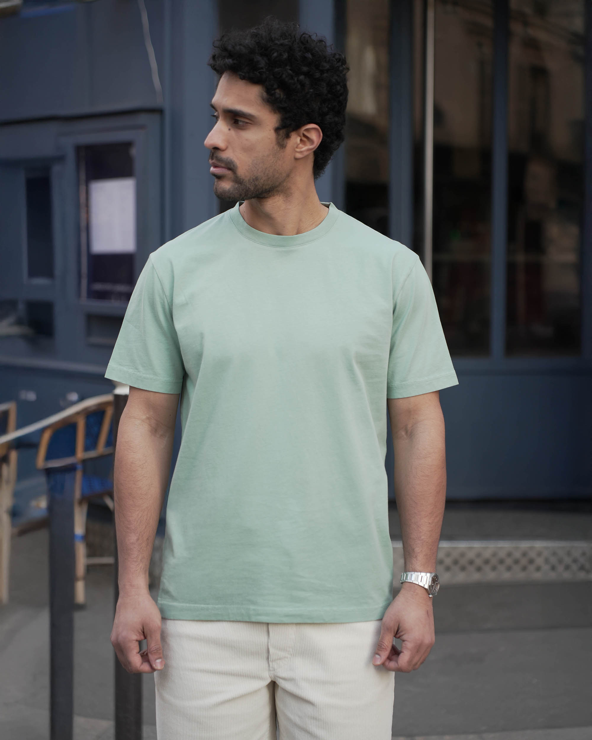 T-SHIRT UNI VERT GRANIT | BRUCE -