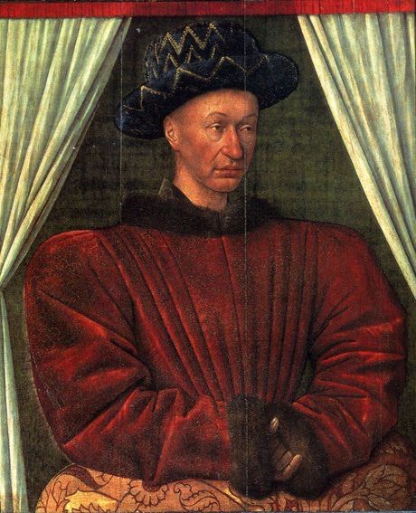 Chemise velours rouge porté par Charles VII
