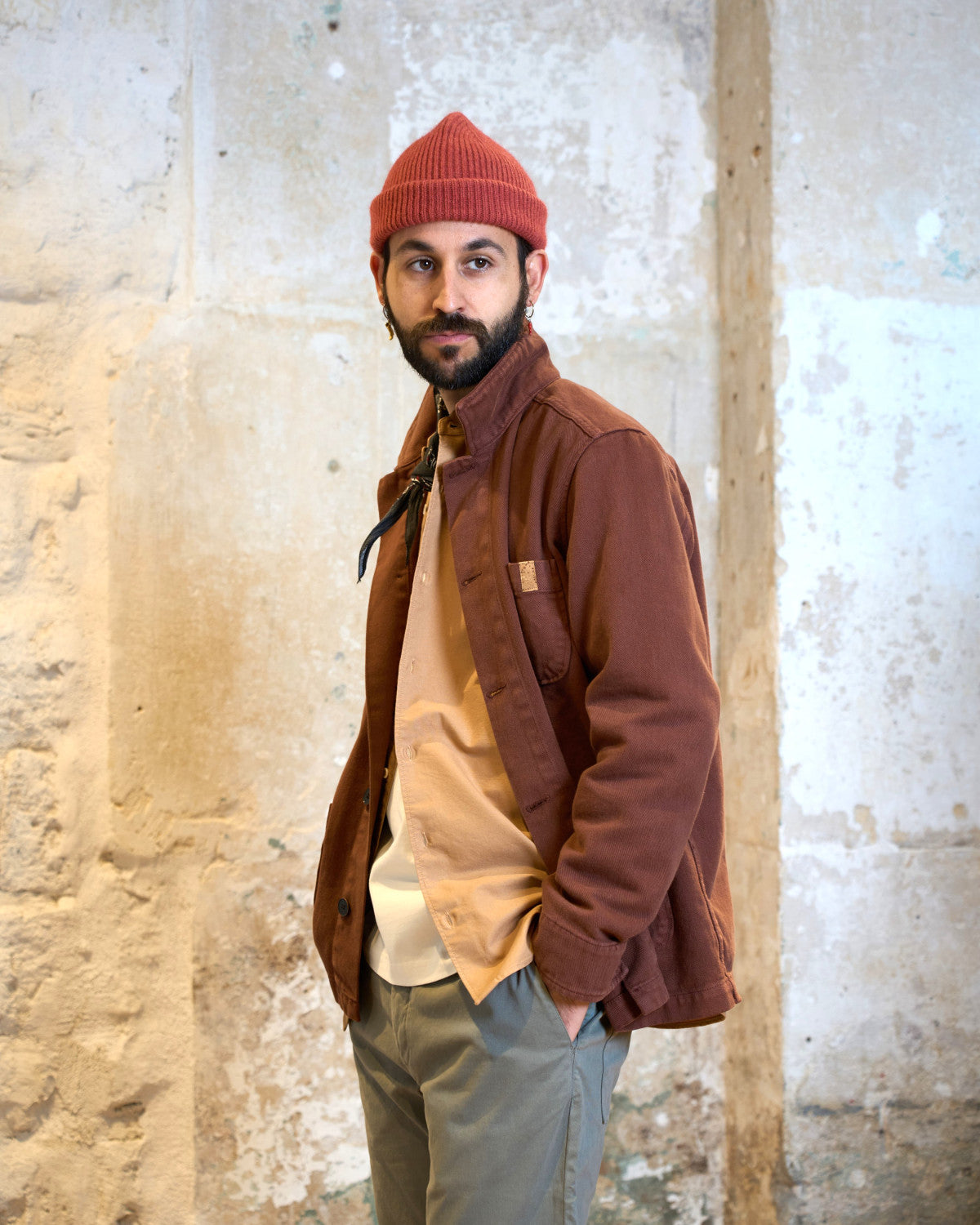 VESTE DE TRAVAIL EN TWILL | ACAJOU