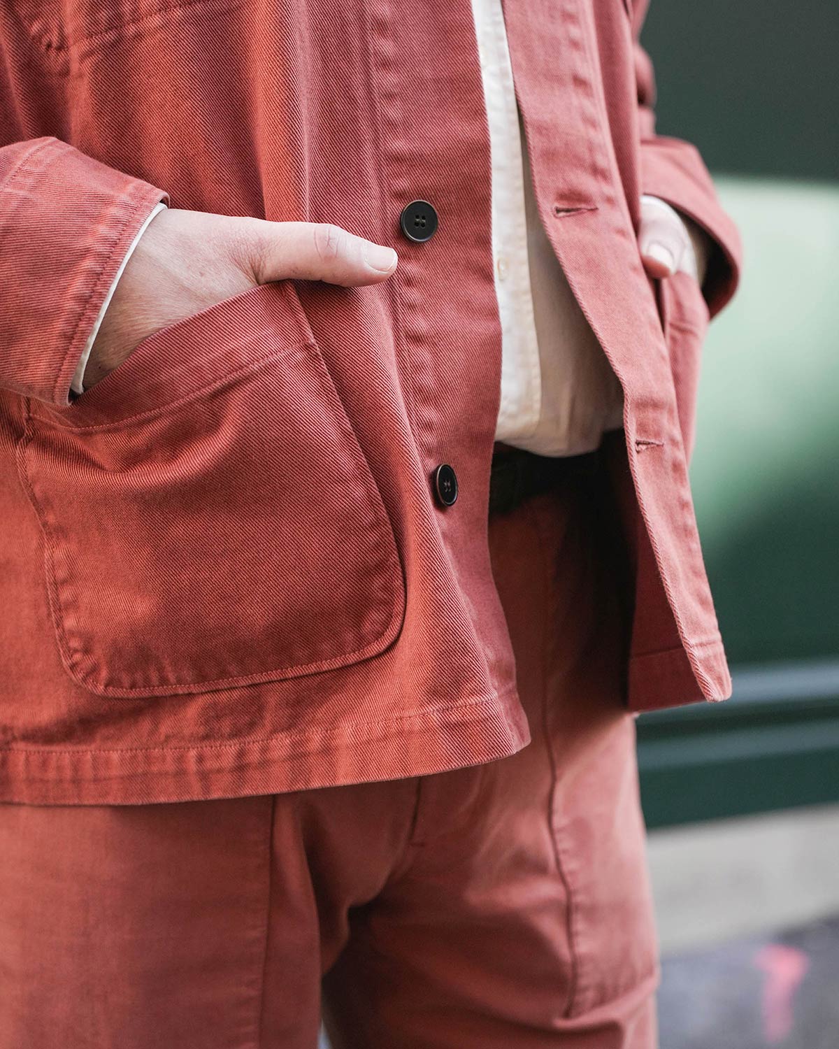 zoom veste de travail rouge