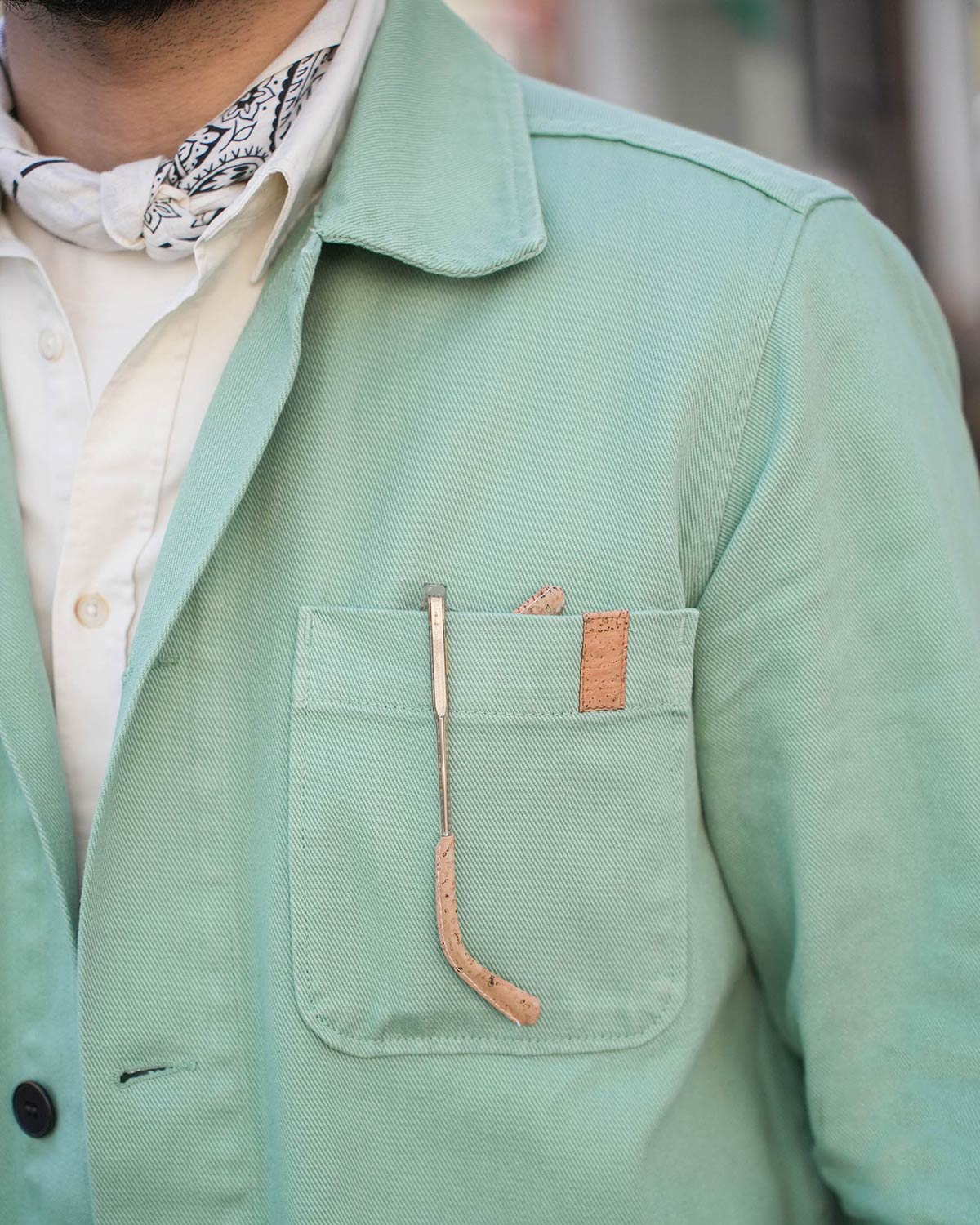 VESTE DE TRAVAIL EN TWILL | VERT AMANDE -