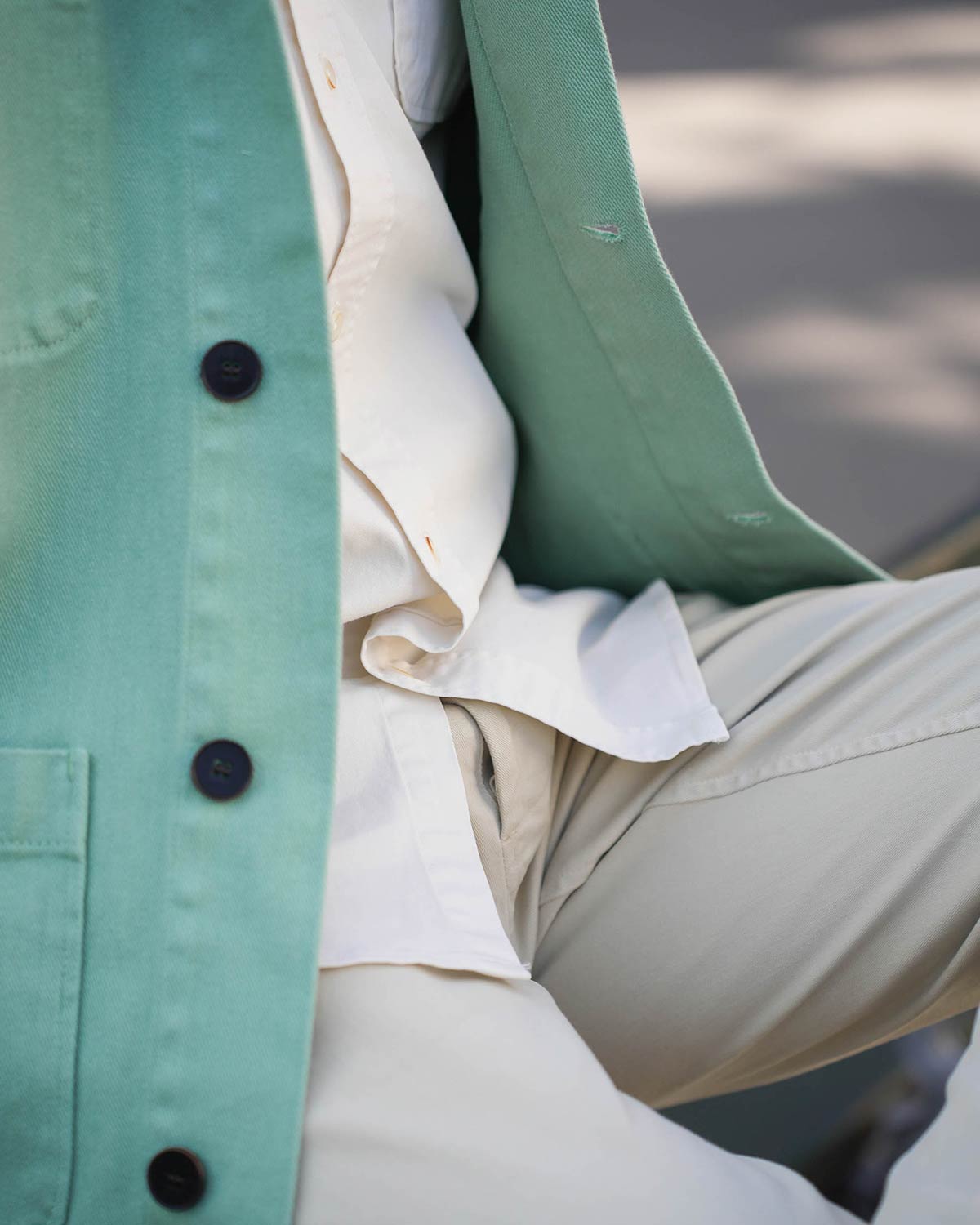 VESTE DE TRAVAIL EN TWILL | VERT AMANDE -