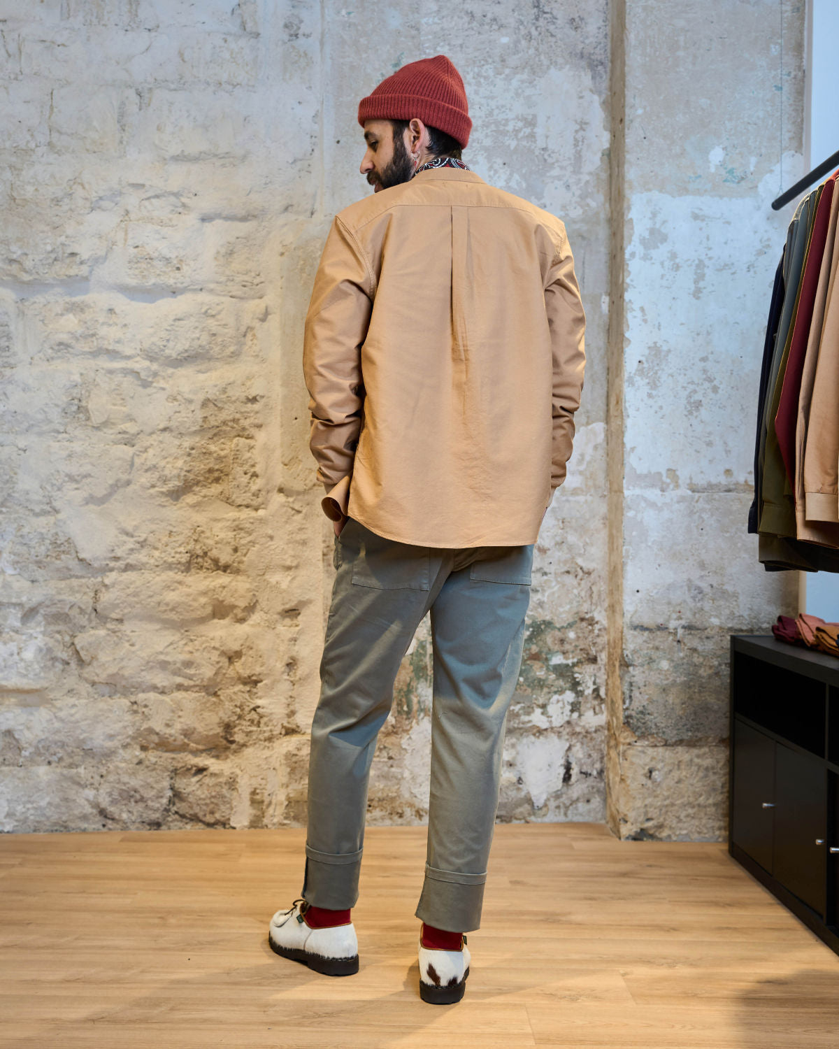 CHEMISE COL OFFICIER CAMEL | JAY -
