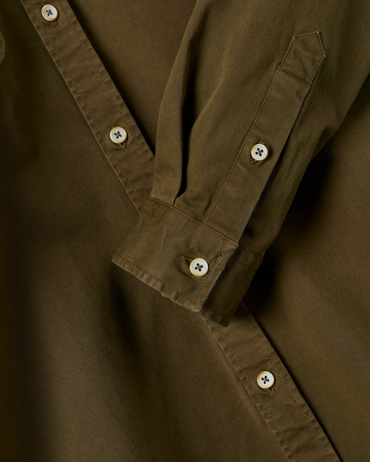 CHEMISE EN TWILL VERT OLIVE | DYLAN -