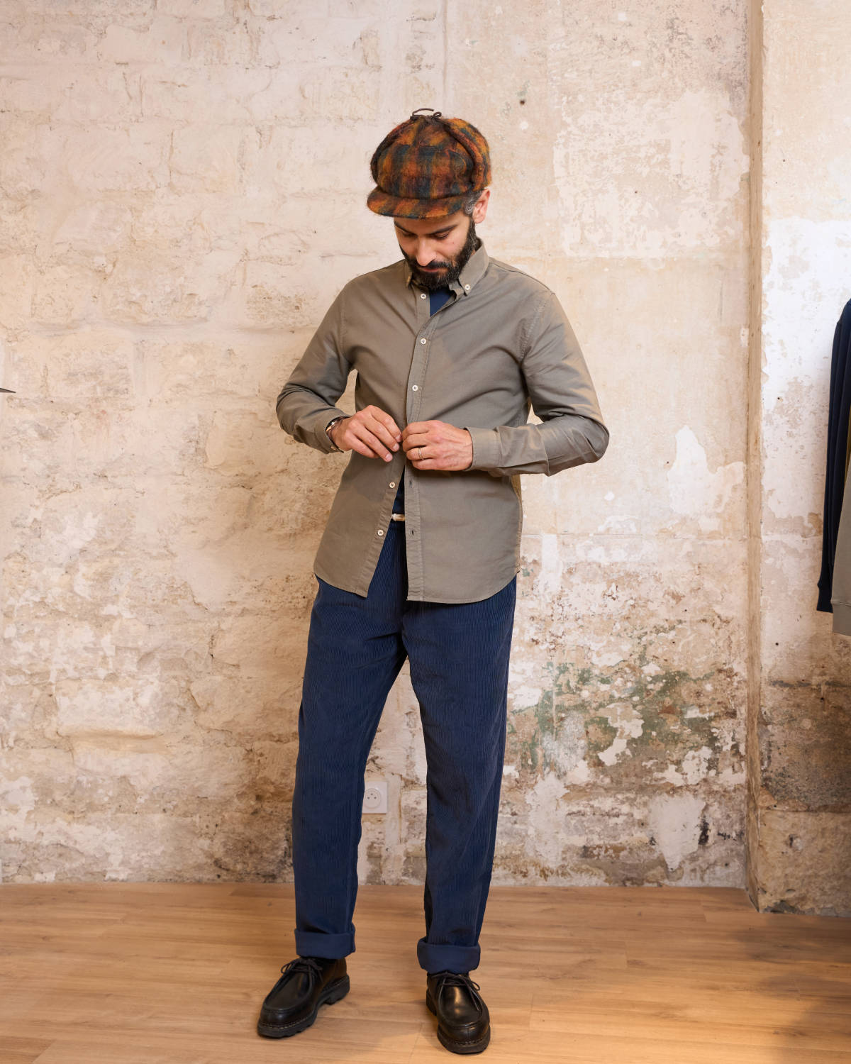 CHEMISE OXFORD VERT FUME | JAMES -