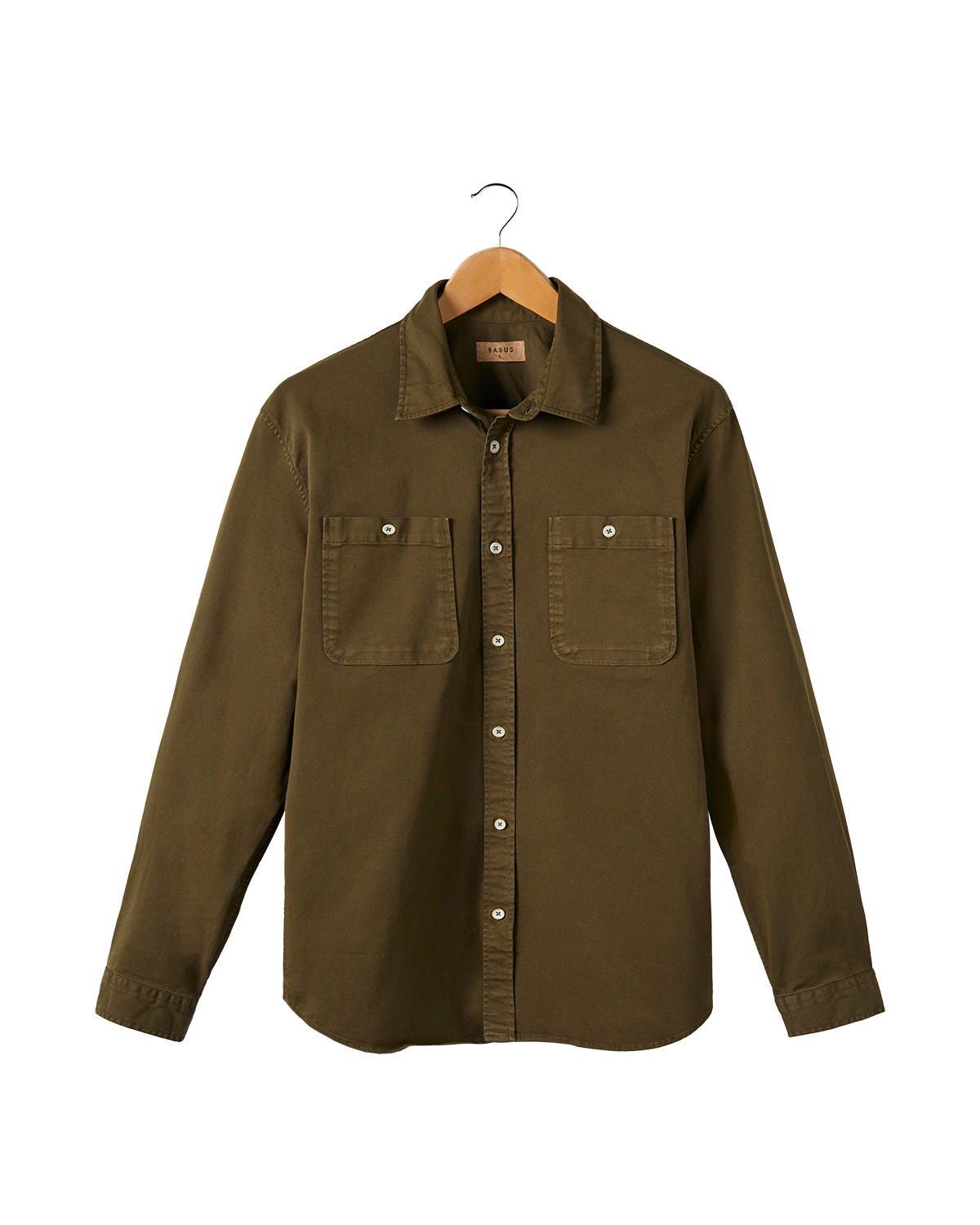 CHEMISE EN TWILL VERT OLIVE | DYLAN -