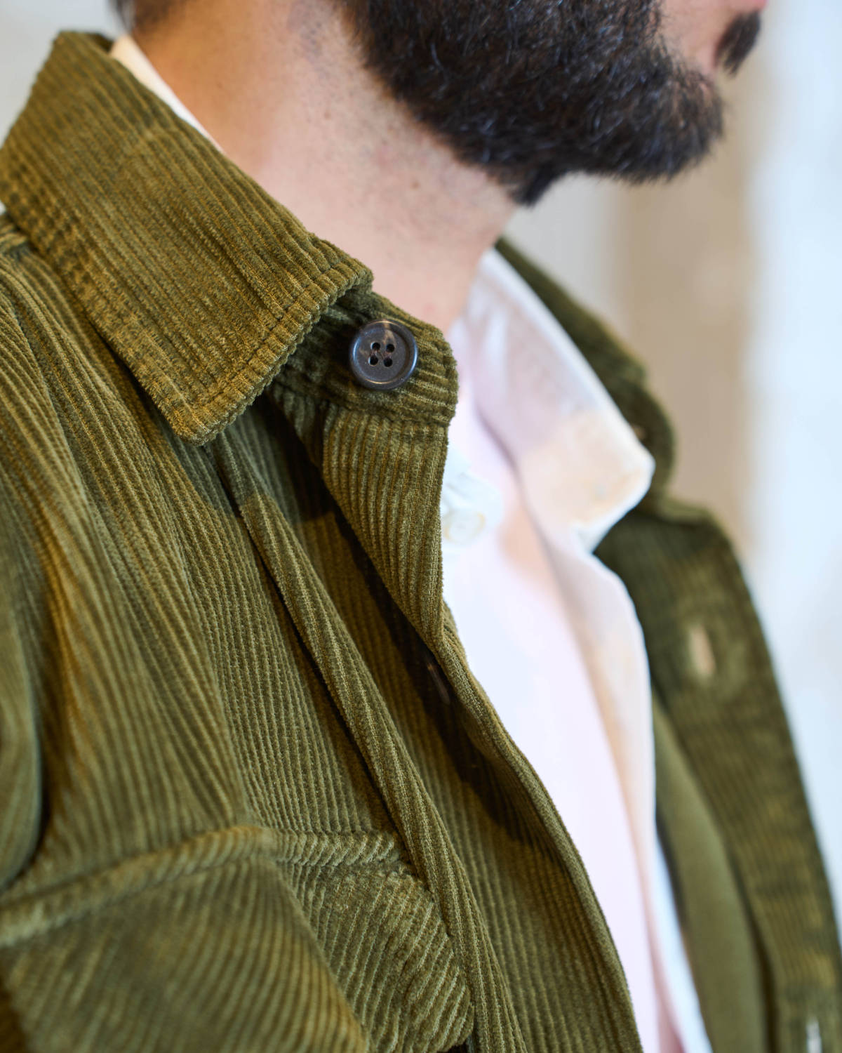 CHEMISE VELOURS VERT OLIVE | EDWIN
