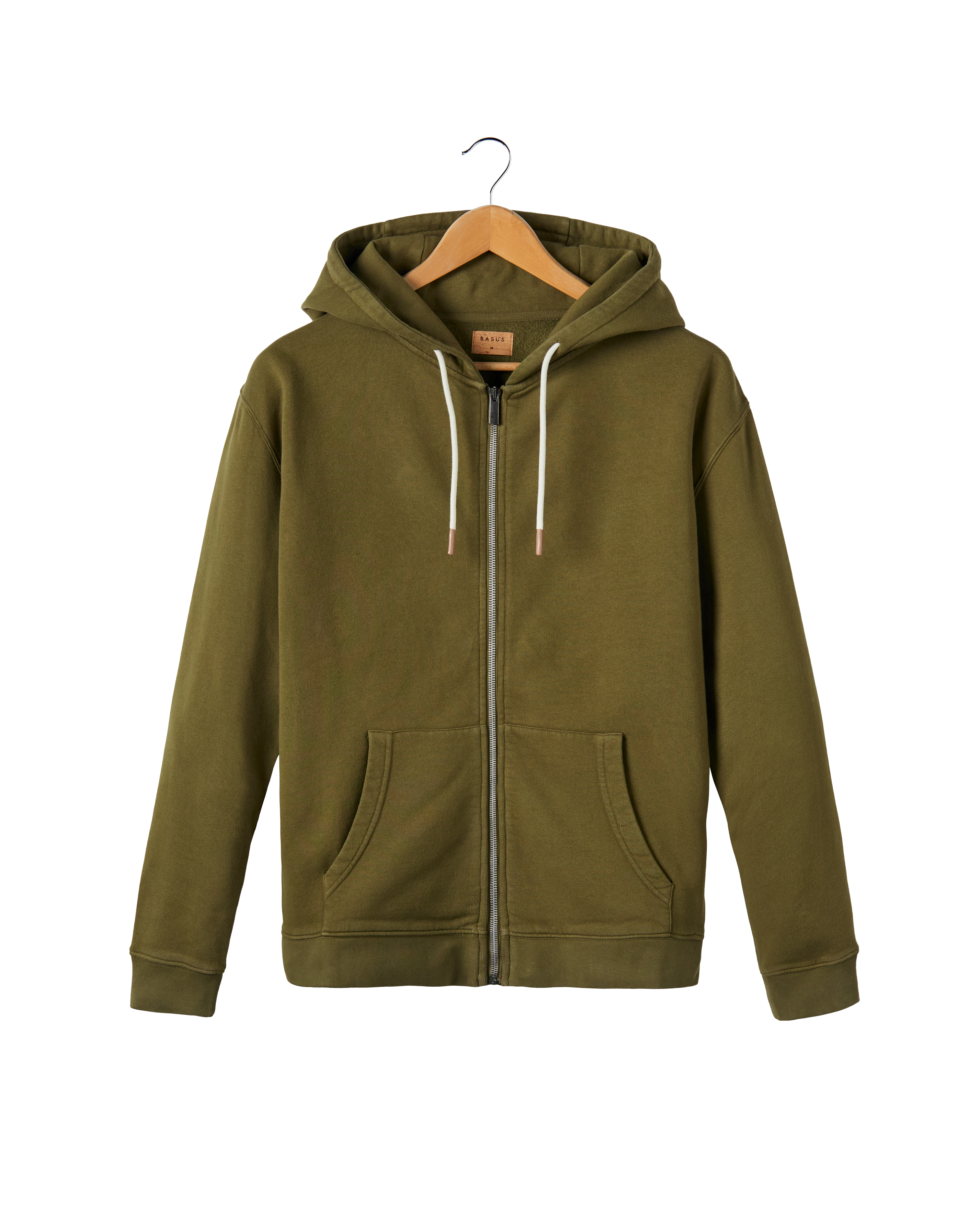 hoodie zip vert olive homme