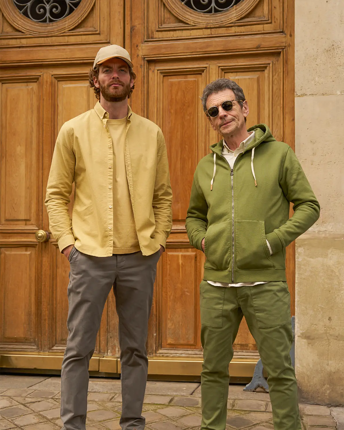 hoodie zippé vert en coton bio