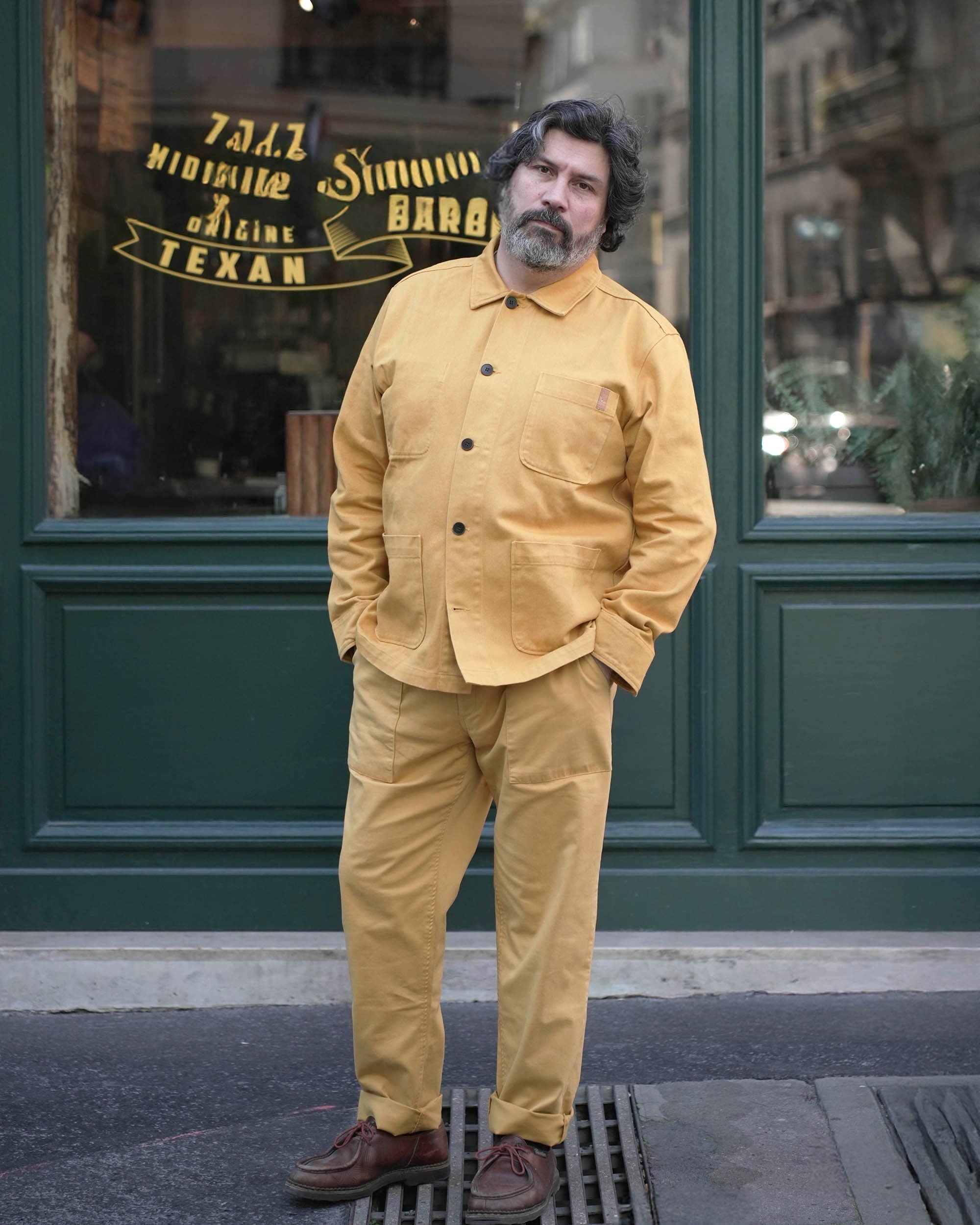 VESTE DE TRAVAIL EN TWILL | JAUNE MIEL -