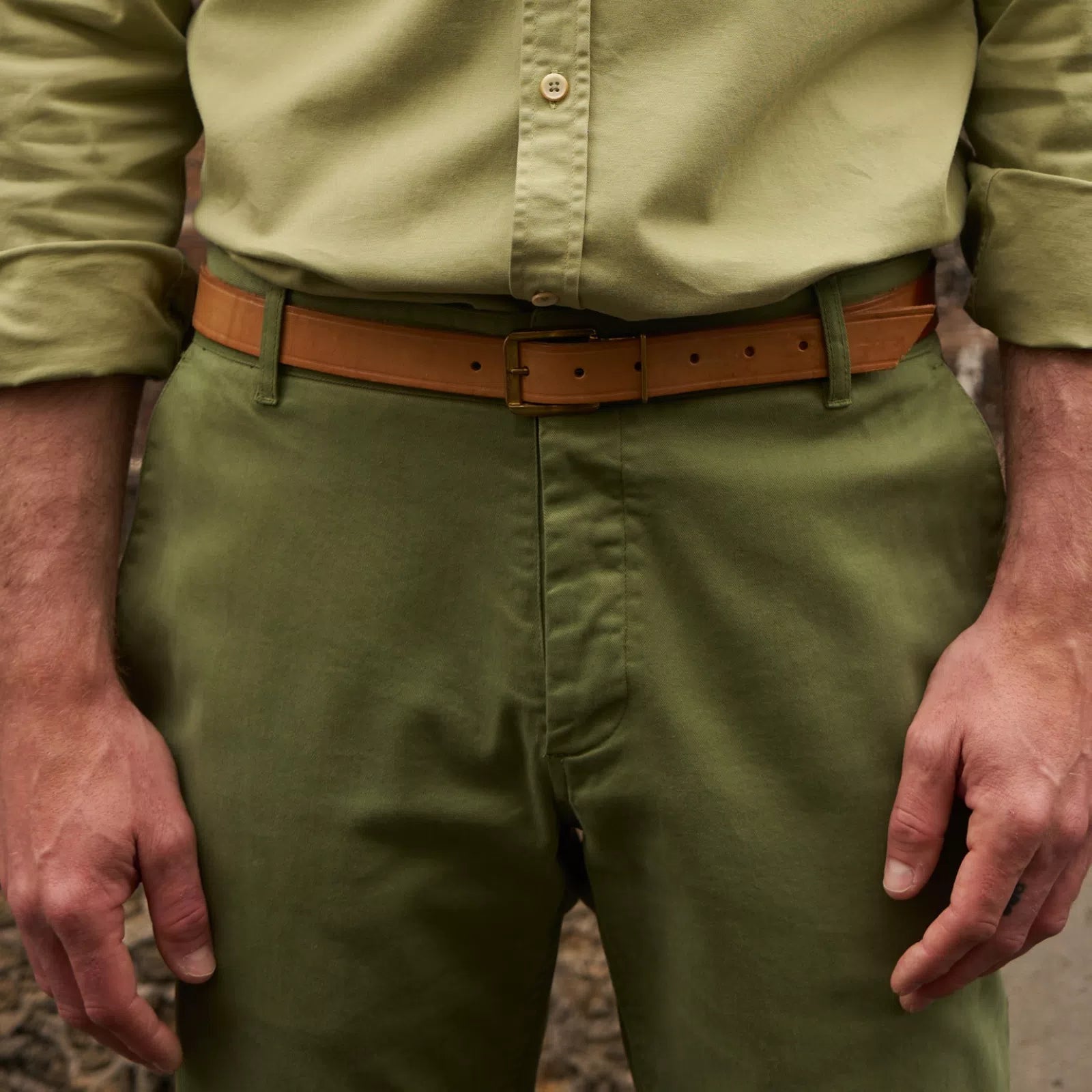 chino vert croco - zoom