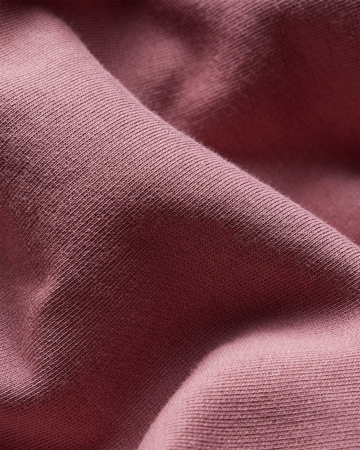 sweat rose raisin en coton bio - détails matière