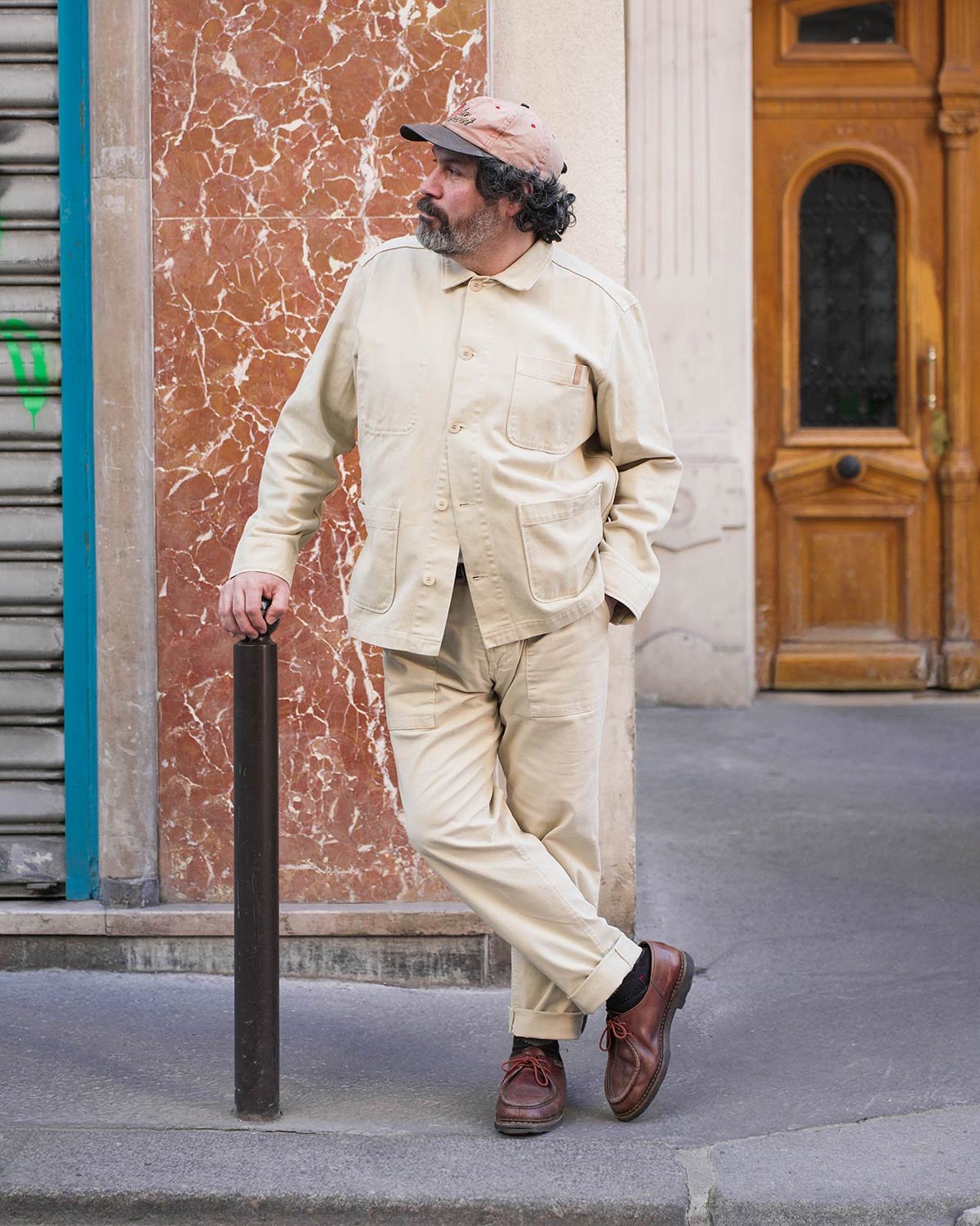 veste de travail beige sable