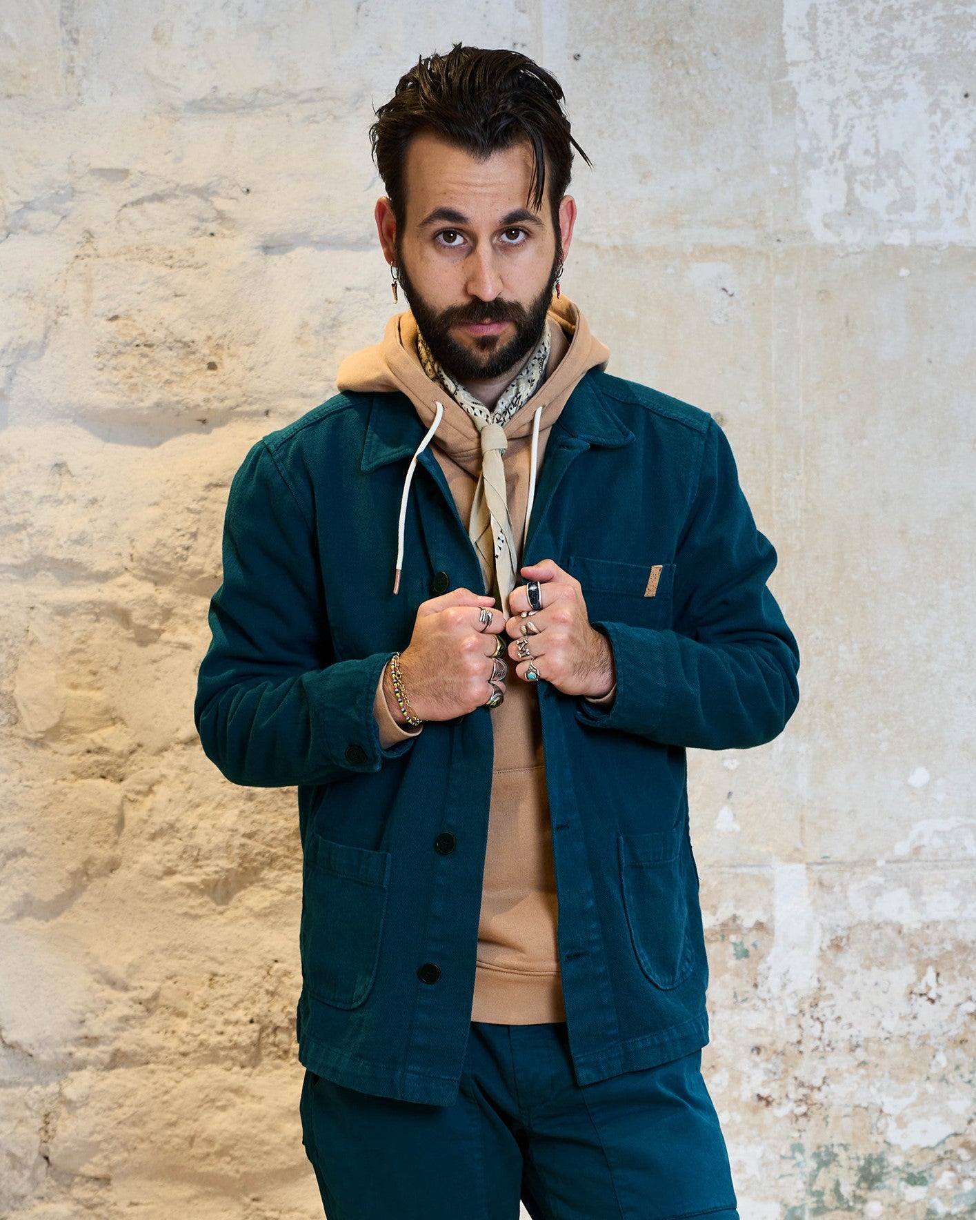 VESTE DE TRAVAIL EN TWILL | BLEU PETROLE
