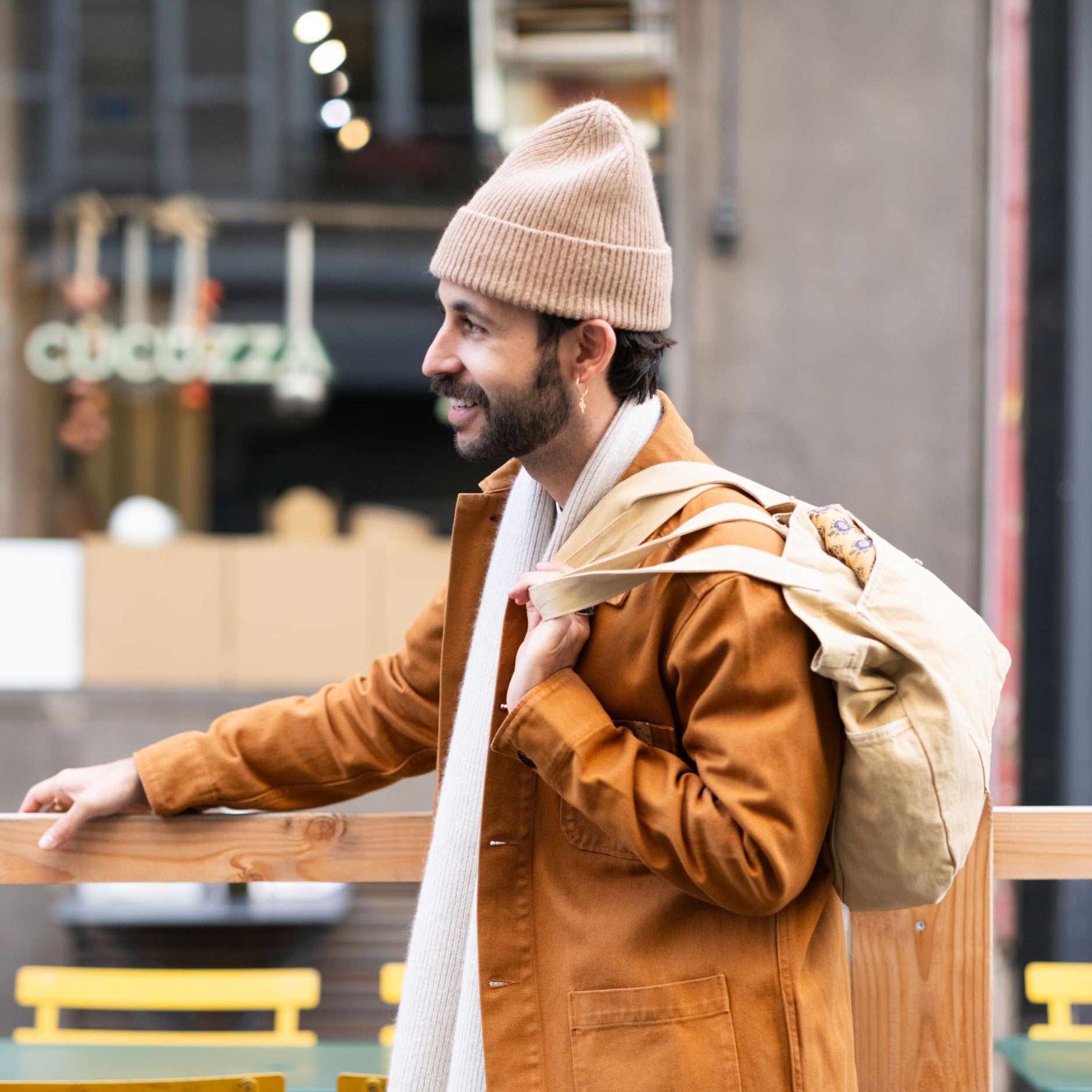 BONNET EN LAINE CAMEL | MACKIE