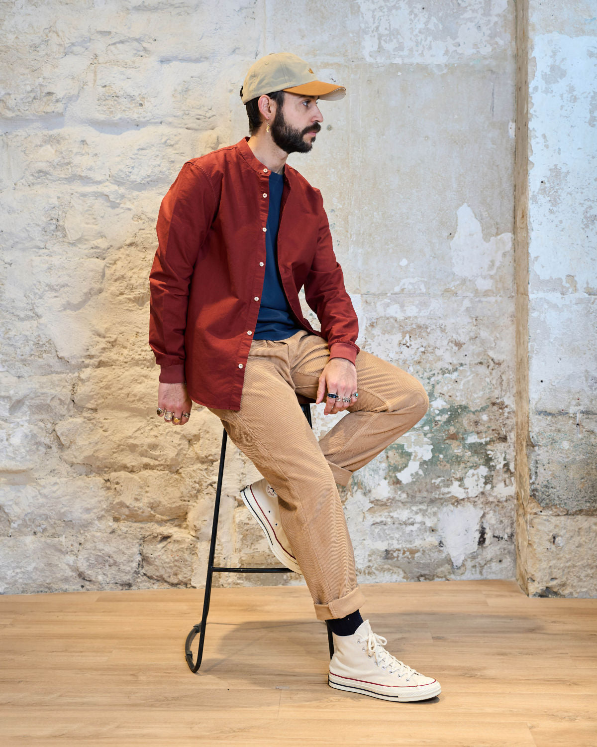 CHEMISE COL OFFICIER BORDEAUX | JAY -