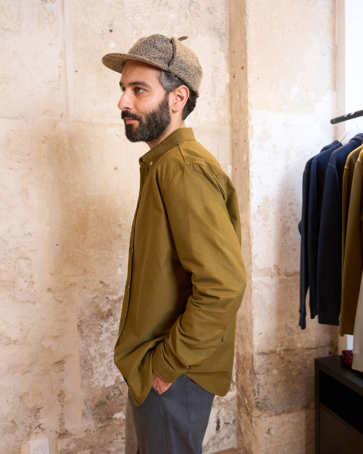 CHEMISE OXFORD VERT OLIVE | JAMES -