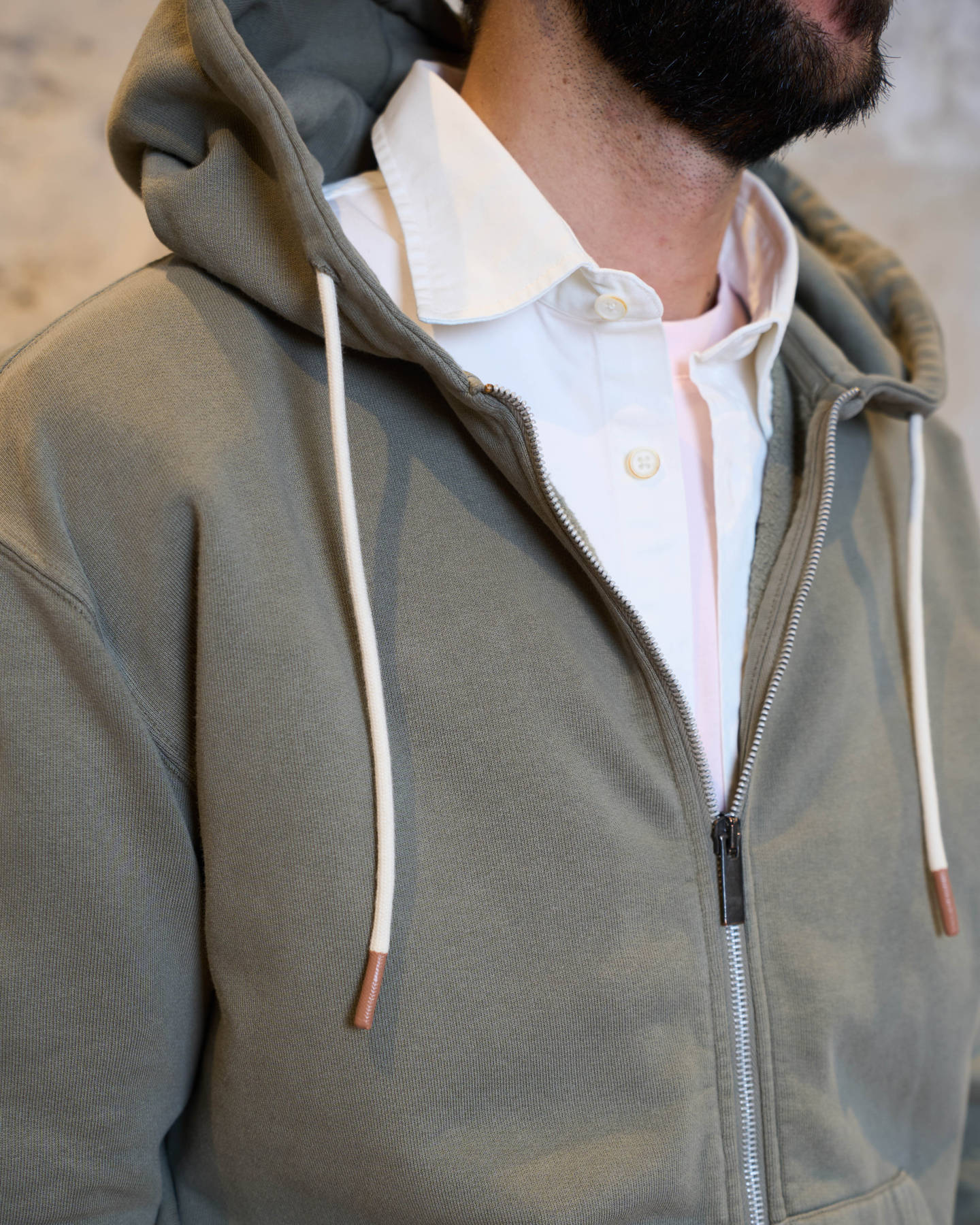 HOODIE ZIPPÉ VERT FUME | VITAS -