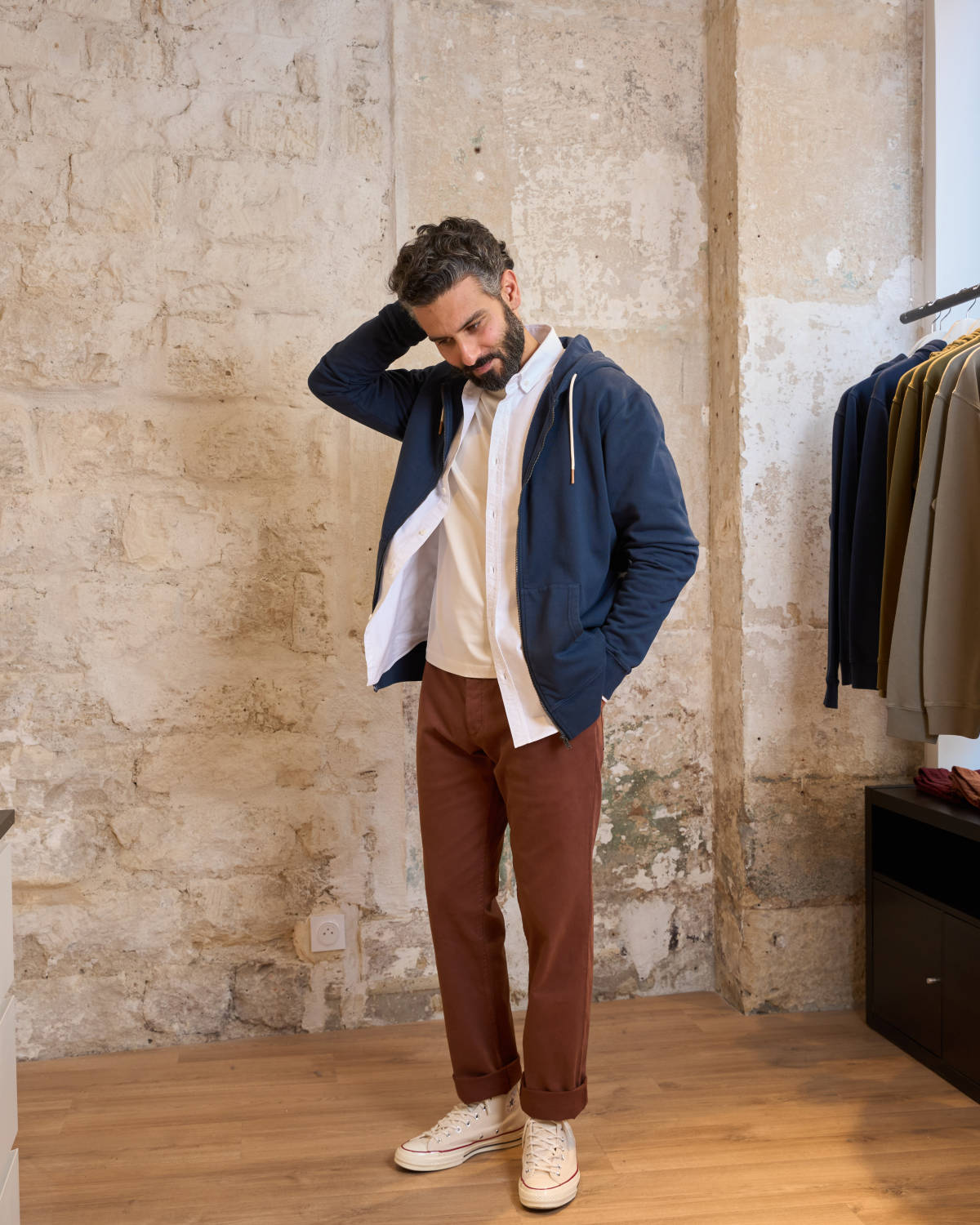 HOODIE ZIPPÉ BLEU MARINE | VITAS -