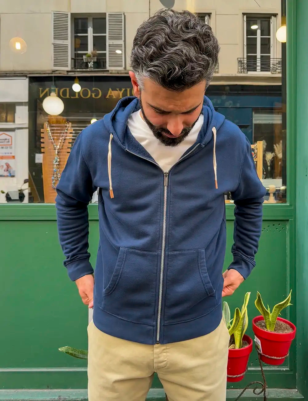 HOODIE ZIPPÉ BLEU MARINE | VITAS