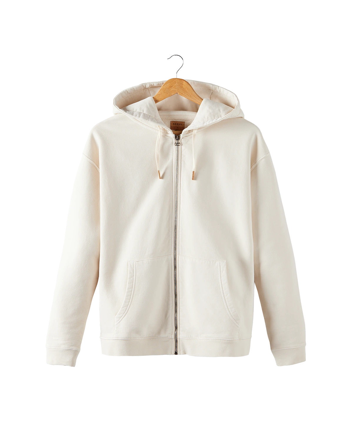 hoodie zippé blanc en molleton - packshot