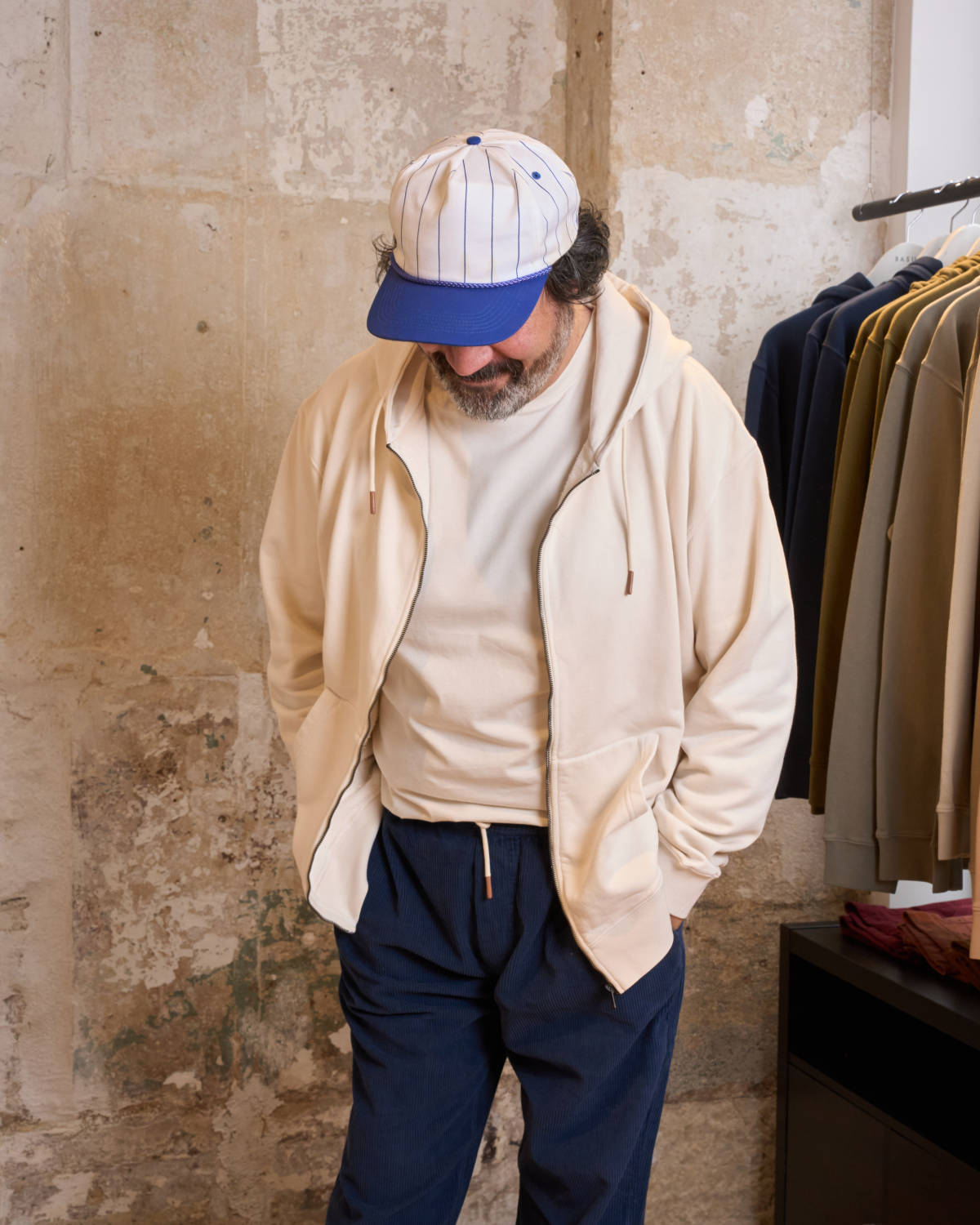 HOODIE ZIPPÉ BLANC CASSE | VITAS -