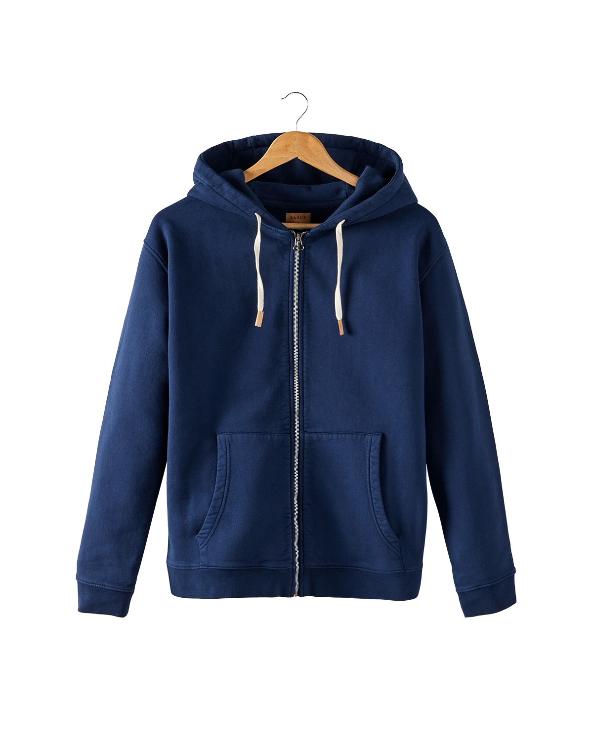 hoodie zippé bleu marine en coton bio - packshot