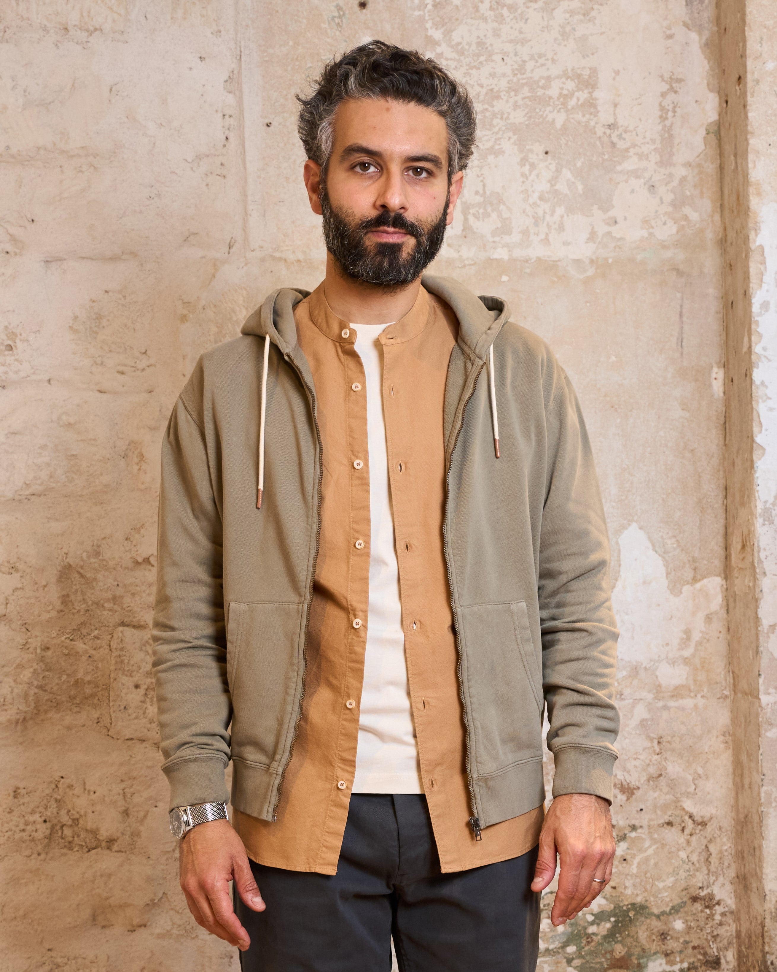 HOODIE ZIPPÉ GRIS MASTIC | VITAS -
