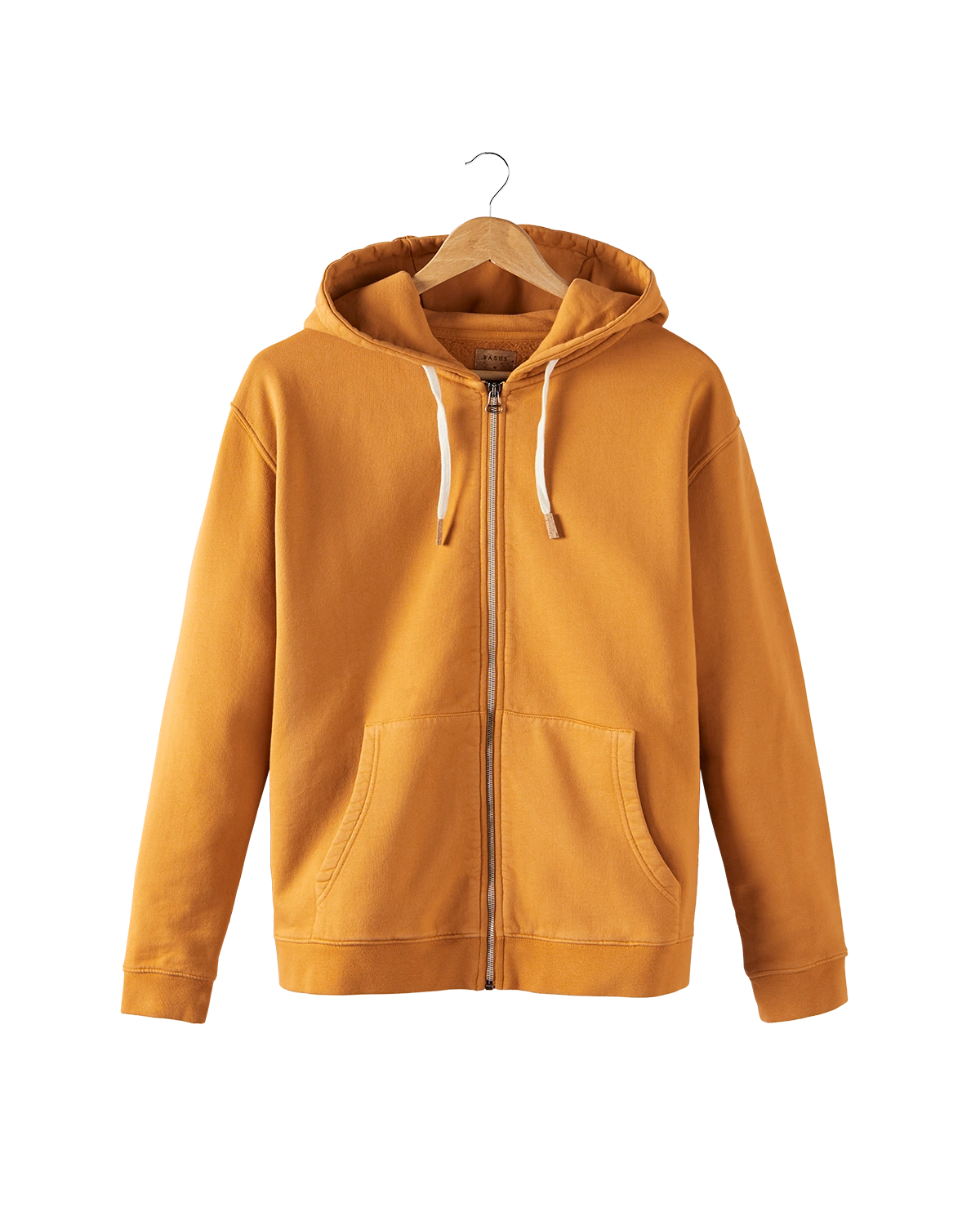 hoodie zippé orange en coton bio - packshot