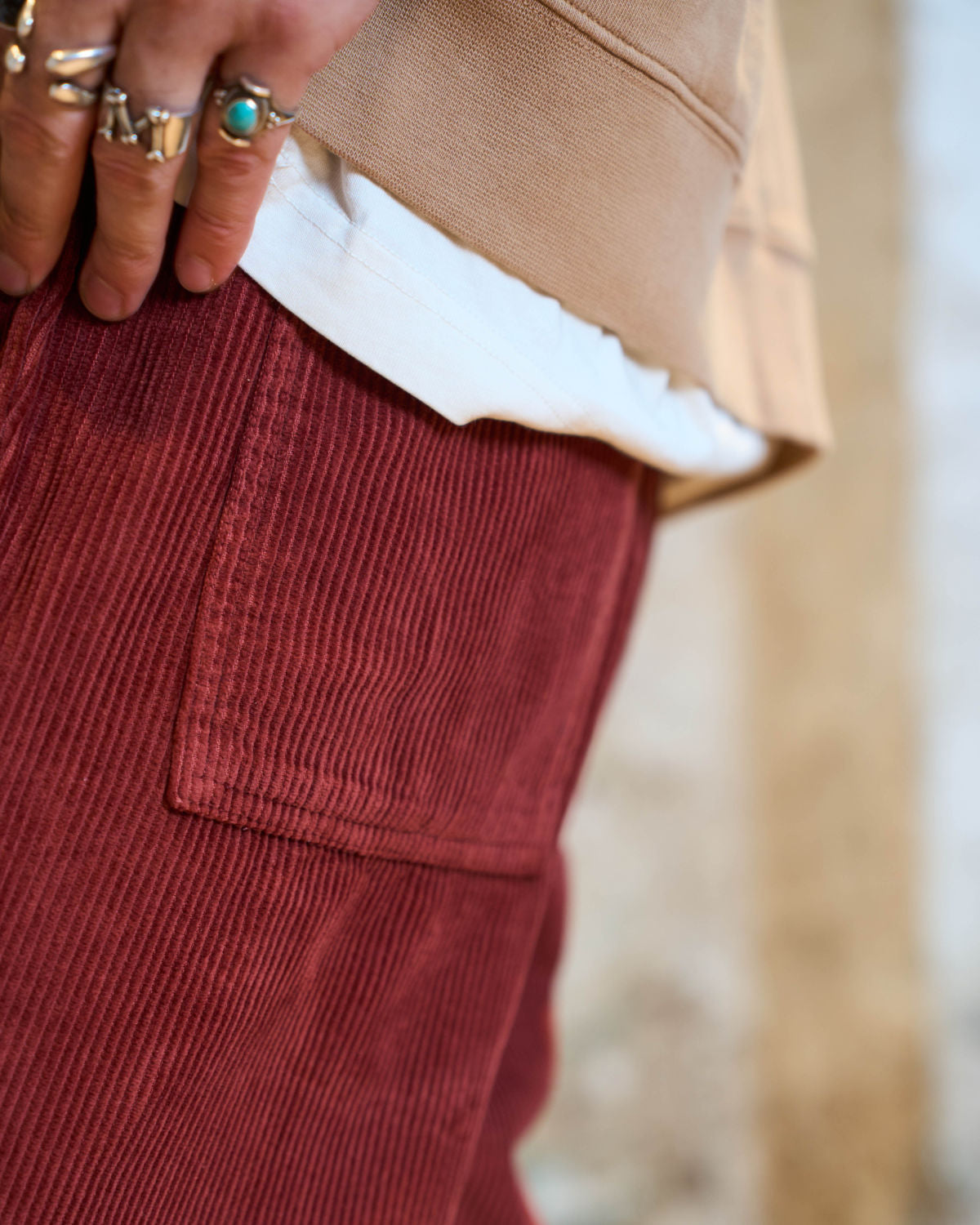 PANTALON VELOURS BORDEAUX | CHILLER