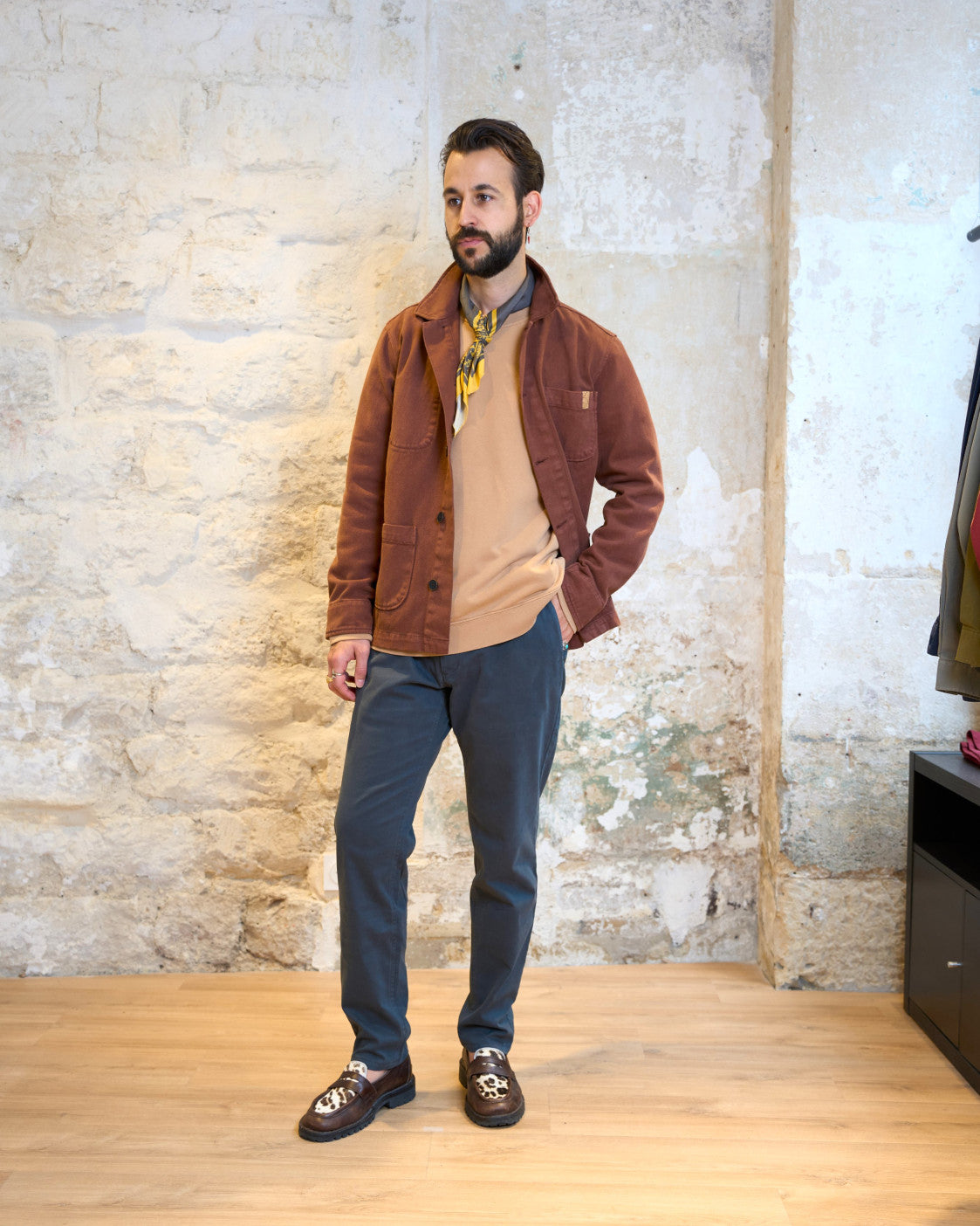 VESTE DE TRAVAIL EN TWILL | ACAJOU -