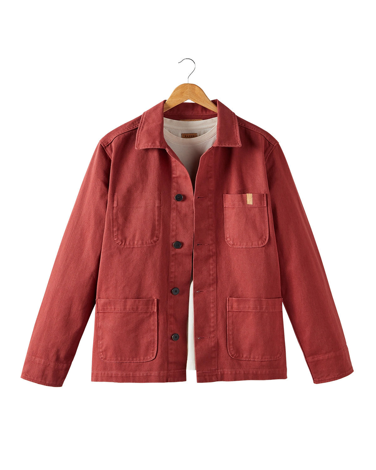 veste de travail en twill bordeaux - packshot