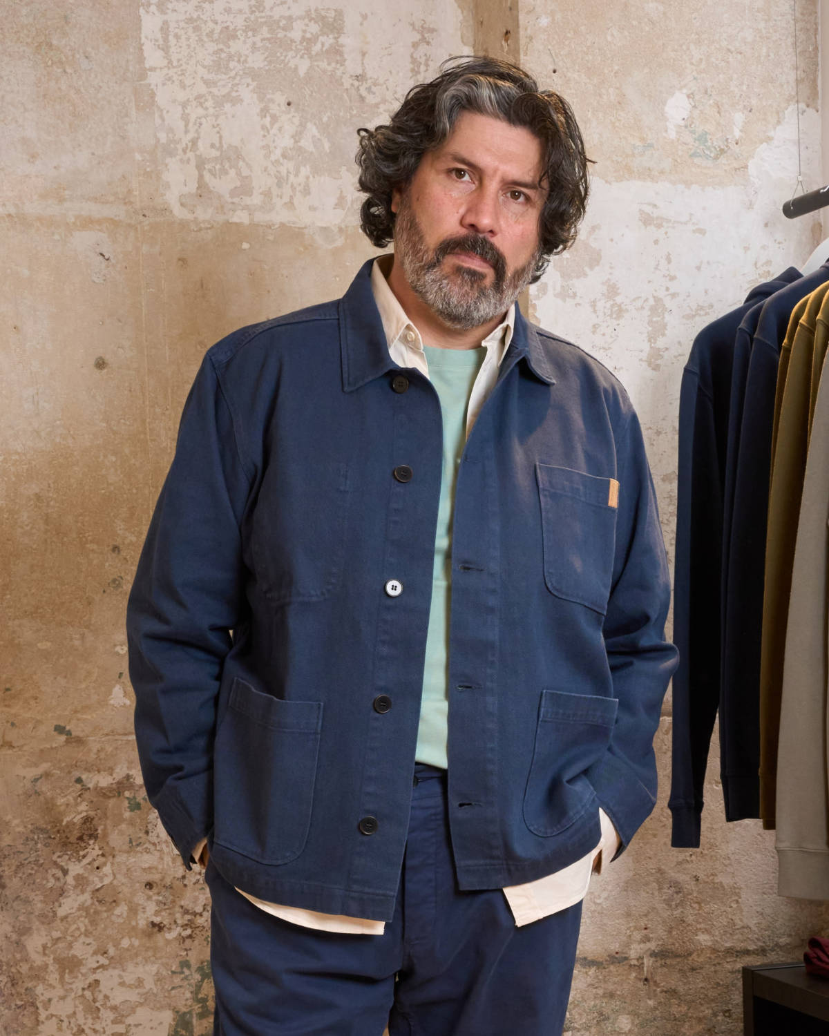 VESTE DE TRAVAIL EN TWILL | BLEU MARINE