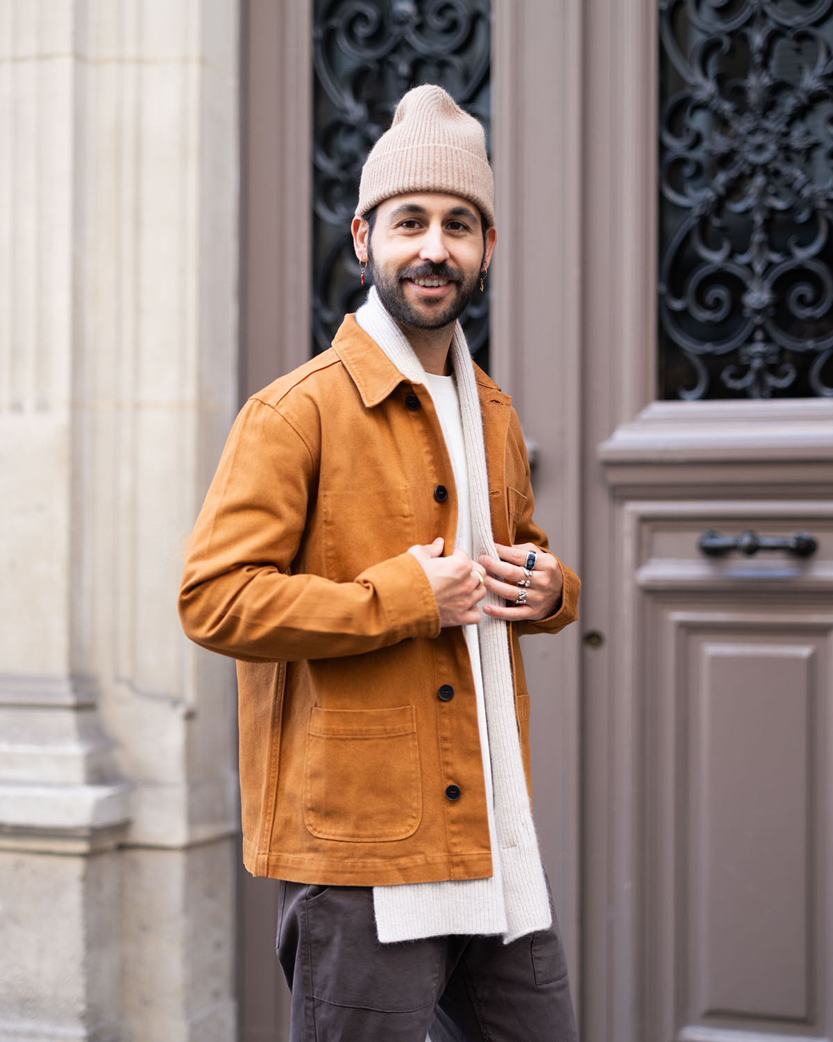 VESTE DE TRAVAIL EN TWILL | CAMEL NOIX