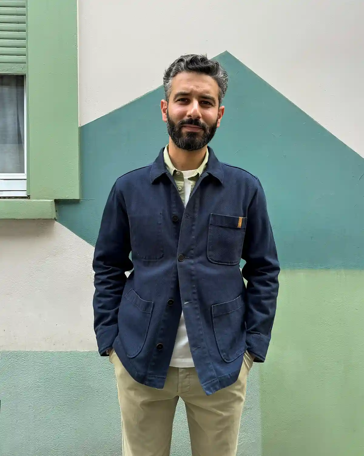 VESTE DE TRAVAIL EN TWILL | BLEU MARINE